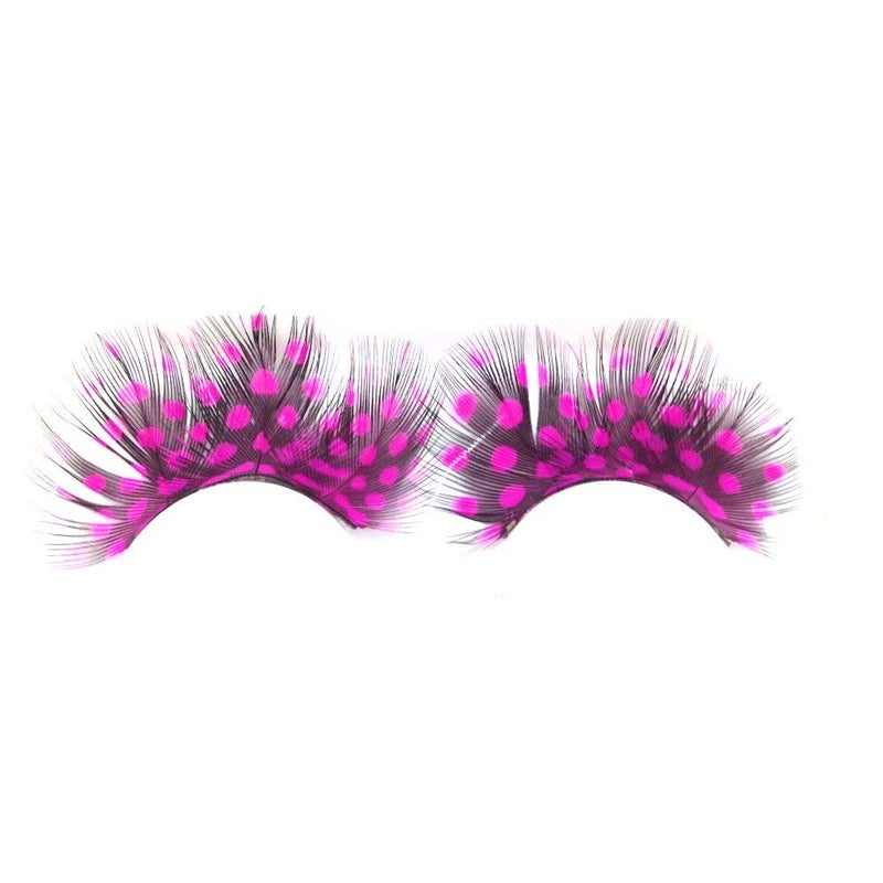 Dorisue Pink Peacock Butterfly Lashes -Hot Pink Long Feather Halloween Eyelashes for Princess Costume | 1 Pair Dramatic - Image 4